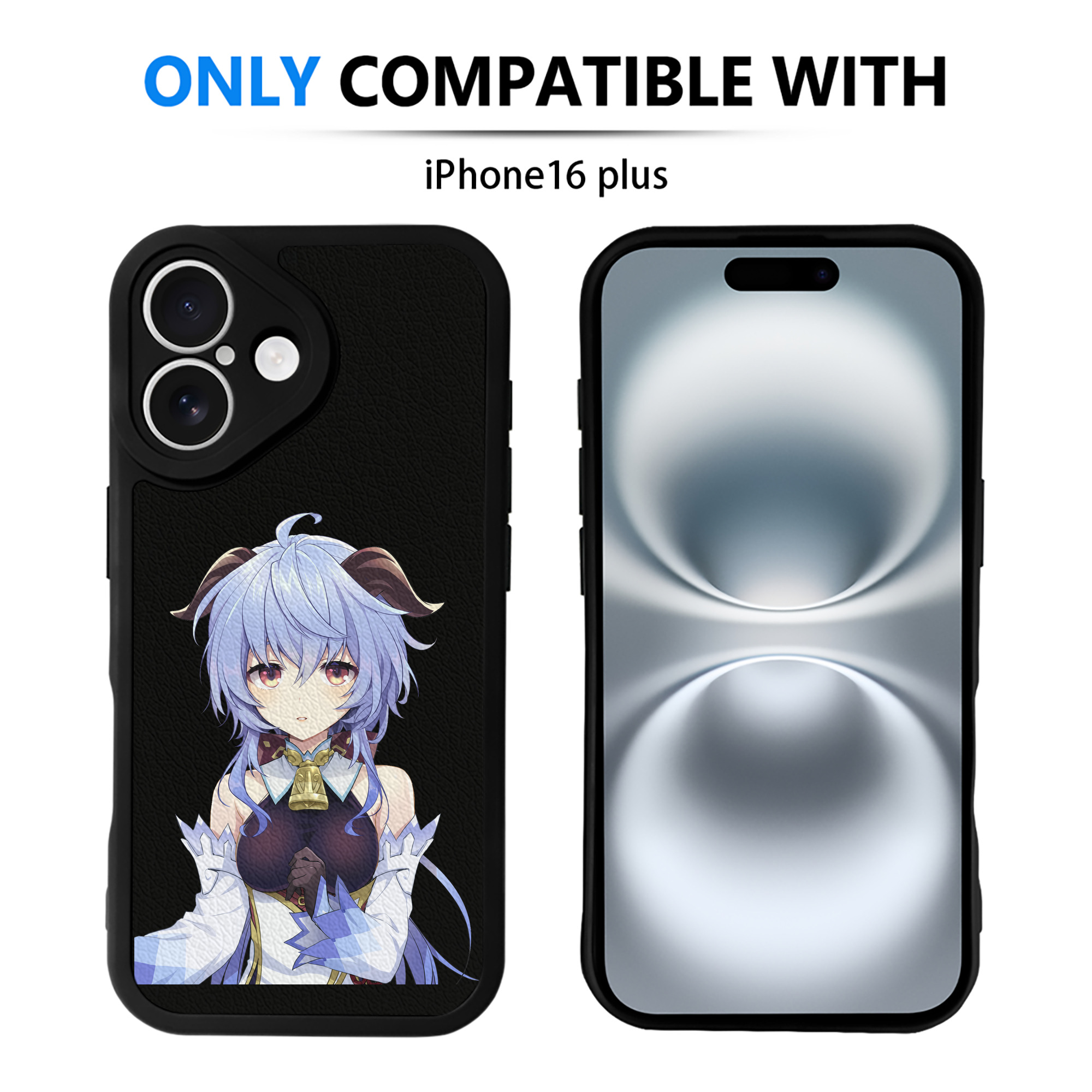 げんし神 甘雨 かんう genshin Ganyu 【iPhone 16シリーズ対応】シリコンスマホケース（レザー調） 材質：シリコン